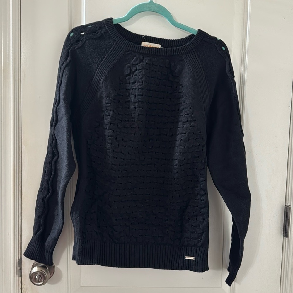Tory Burch Black Crew Neck Sweater with Classic Design